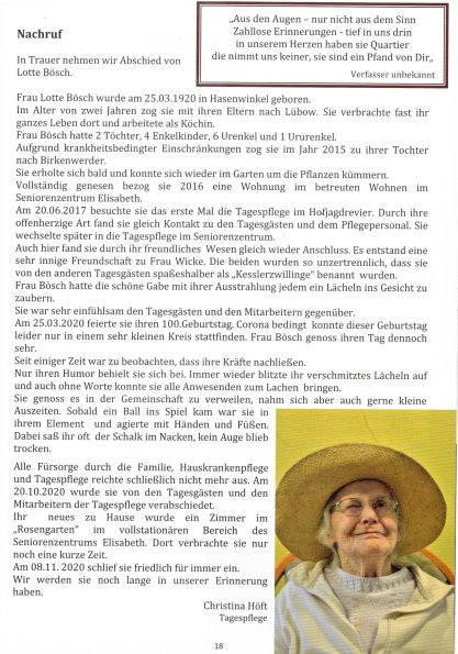 Nachruf Lotte Bösch